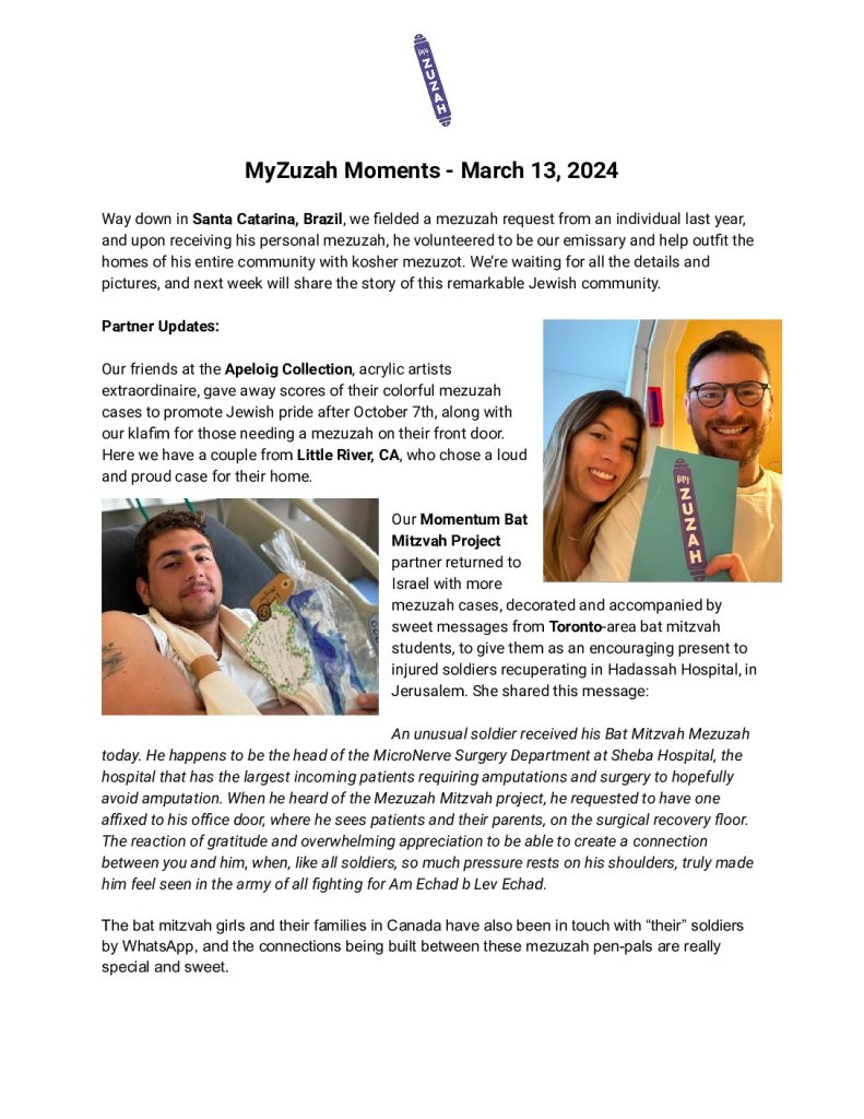 thumbnail of MyZuzah Moments – March 13, 2024